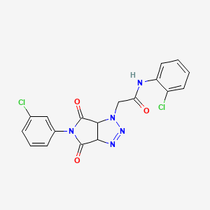 molecular formula C18H13Cl2N5O3 B11430448 N-(2-chlorophenyl)-2-[5-(3-chlorophenyl)-4,6-dioxo-4,5,6,6a-tetrahydropyrrolo[3,4-d][1,2,3]triazol-1(3aH)-yl]acetamide 