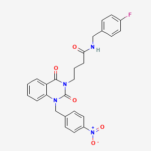 molecular formula C26H23FN4O5 B11430462 N-(4-fluorobenzyl)-4-(1-(4-nitrobenzyl)-2,4-dioxo-1,2-dihydroquinazolin-3(4H)-yl)butanamide 