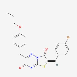 (2E)-2-(4-bromobenzylidene)-6-(4-propoxybenzyl)-7H-[1,3]thiazolo[3,2-b][1,2,4]triazine-3,7(2H)-dione