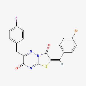 molecular formula C19H11BrFN3O2S B11430465 (2E)-2-(4-bromobenzylidene)-6-(4-fluorobenzyl)-7H-[1,3]thiazolo[3,2-b][1,2,4]triazine-3,7(2H)-dione 