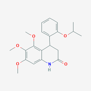 molecular formula C21H25NO5 B11430471 5,6,7-trimethoxy-4-[2-(propan-2-yloxy)phenyl]-3,4-dihydroquinolin-2(1H)-one 