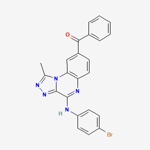 molecular formula C23H16BrN5O B11430473 {4-[(4-Bromophenyl)amino]-1-methyl[1,2,4]triazolo[4,3-a]quinoxalin-8-yl}(phenyl)methanone 