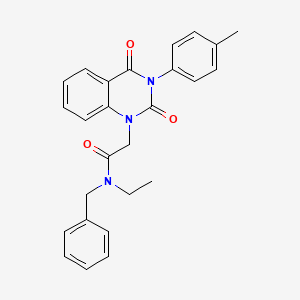 molecular formula C26H25N3O3 B11430481 N-benzyl-2-(2,4-dioxo-3-(p-tolyl)-3,4-dihydroquinazolin-1(2H)-yl)-N-ethylacetamide 