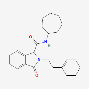 molecular formula C24H32N2O2 B11430504 N-cycloheptyl-2-(2-(cyclohex-1-en-1-yl)ethyl)-3-oxoisoindoline-1-carboxamide 