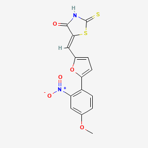 (5Z)-5-{[5-(4-methoxy-2-nitrophenyl)furan-2-yl]methylidene}-2-thioxo-1,3-thiazolidin-4-one