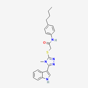 molecular formula C23H25N5OS B11430643 2-((5-(1H-indol-3-yl)-4-methyl-4H-1,2,4-triazol-3-yl)thio)-N-(4-butylphenyl)acetamide 