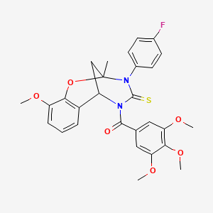 [3-(4-fluorophenyl)-10-methoxy-2-methyl-4-thioxo-3,4-dihydro-2H-2,6-methano-1,3,5-benzoxadiazocin-5(6H)-yl](3,4,5-trimethoxyphenyl)methanone