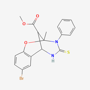 methyl 8-bromo-2-methyl-3-phenyl-4-thioxo-3,4,5,6-tetrahydro-2H-2,6-methano-1,3,5-benzoxadiazocine-11-carboxylate