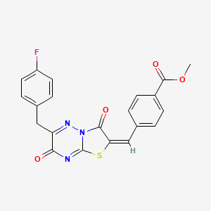 methyl 4-{(E)-[6-(4-fluorobenzyl)-3,7-dioxo-7H-[1,3]thiazolo[3,2-b][1,2,4]triazin-2(3H)-ylidene]methyl}benzoate