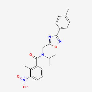 2-methyl-N-{[3-(4-methylphenyl)-1,2,4-oxadiazol-5-yl]methyl}-3-nitro-N-(propan-2-yl)benzamide