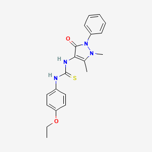 molecular formula C20H22N4O2S B11430709 Urea, 3-(4-antipyrinyl)-1-(p-ethoxyphenyl)-2-thio- CAS No. 74051-62-0