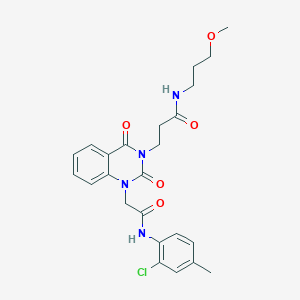 molecular formula C24H27ClN4O5 B11430716 3-(1-{[(2-chloro-4-methylphenyl)carbamoyl]methyl}-2,4-dioxo-1,2,3,4-tetrahydroquinazolin-3-yl)-N-(3-methoxypropyl)propanamide 