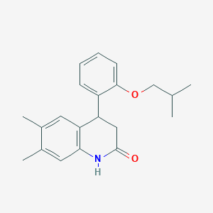 molecular formula C21H25NO2 B11430718 6,7-dimethyl-4-[2-(2-methylpropoxy)phenyl]-3,4-dihydroquinolin-2(1H)-one 