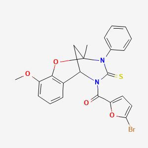 (5-bromofuran-2-yl)(10-methoxy-2-methyl-3-phenyl-4-thioxo-3,4-dihydro-2H-2,6-methano-1,3,5-benzoxadiazocin-5(6H)-yl)methanone