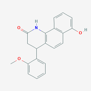 molecular formula C20H17NO3 B11430759 7-hydroxy-4-(2-methoxyphenyl)-3,4-dihydrobenzo[h]quinolin-2(1H)-one 