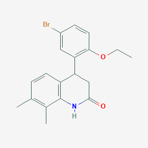 molecular formula C19H20BrNO2 B11430760 4-(5-bromo-2-ethoxyphenyl)-7,8-dimethyl-3,4-dihydroquinolin-2(1H)-one 