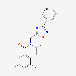 molecular formula C22H25N3O2 B11430838 3,5-dimethyl-N-{[3-(3-methylphenyl)-1,2,4-oxadiazol-5-yl]methyl}-N-(propan-2-yl)benzamide 