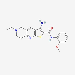 molecular formula C20H22N4O2S B11430845 3-amino-6-ethyl-N-(2-methoxyphenyl)-5,6,7,8-tetrahydrothieno[2,3-b][1,6]naphthyridine-2-carboxamide 