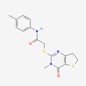 2-((3-methyl-4-oxo-3,4,6,7-tetrahydrothieno[3,2-d]pyrimidin-2-yl)thio)-N-(p-tolyl)acetamide