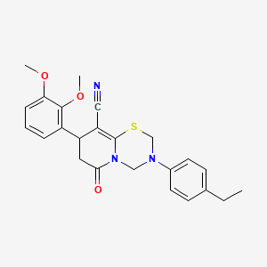 8-(2,3-dimethoxyphenyl)-3-(4-ethylphenyl)-6-oxo-3,4,7,8-tetrahydro-2H,6H-pyrido[2,1-b][1,3,5]thiadiazine-9-carbonitrile