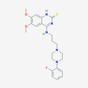 4-({3-[4-(2-Fluorophenyl)piperazin-1-yl]propyl}amino)-6,7-dimethoxy-1,2-dihydroquinazoline-2-thione