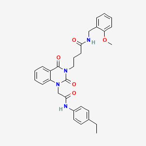 4-(1-(2-((4-ethylphenyl)amino)-2-oxoethyl)-2,4-dioxo-1,2-dihydroquinazolin-3(4H)-yl)-N-(2-methoxybenzyl)butanamide