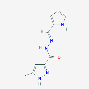 molecular formula C10H11N5O B11430904 3-Methyl-N'-[(E)-(1H-pyrrol-2-YL)methylidene]-1H-pyrazole-5-carbohydrazide 