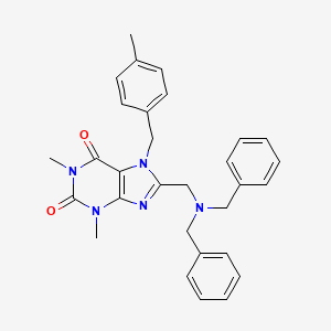 8-[(dibenzylamino)methyl]-1,3-dimethyl-7-(4-methylbenzyl)-3,7-dihydro-1H-purine-2,6-dione