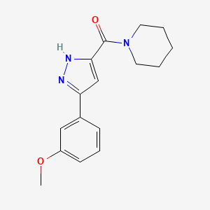 molecular formula C16H19N3O2 B11430942 [5-(3-methoxyphenyl)-1H-pyrazol-3-yl](piperidin-1-yl)methanone 