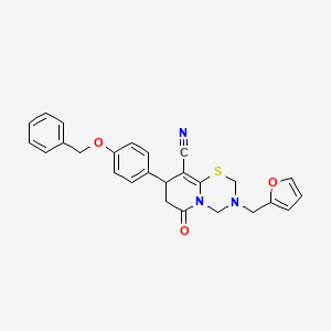 8-[4-(benzyloxy)phenyl]-3-(furan-2-ylmethyl)-6-oxo-3,4,7,8-tetrahydro-2H,6H-pyrido[2,1-b][1,3,5]thiadiazine-9-carbonitrile