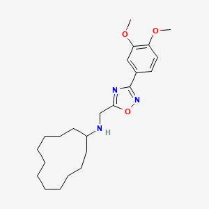 molecular formula C23H35N3O3 B11430984 N-{[3-(3,4-dimethoxyphenyl)-1,2,4-oxadiazol-5-yl]methyl}cyclododecanamine 