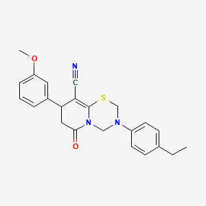 3-(4-ethylphenyl)-8-(3-methoxyphenyl)-6-oxo-3,4,7,8-tetrahydro-2H,6H-pyrido[2,1-b][1,3,5]thiadiazine-9-carbonitrile