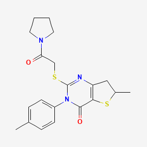 6-methyl-2-((2-oxo-2-(pyrrolidin-1-yl)ethyl)thio)-3-(p-tolyl)-6,7-dihydrothieno[3,2-d]pyrimidin-4(3H)-one