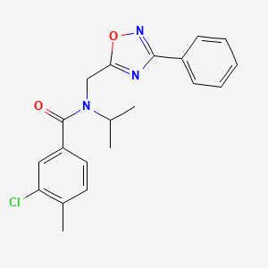 molecular formula C20H20ClN3O2 B11431067 3-chloro-4-methyl-N-[(3-phenyl-1,2,4-oxadiazol-5-yl)methyl]-N-(propan-2-yl)benzamide 