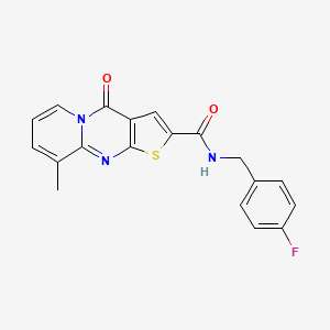 molecular formula C19H14FN3O2S B11431082 N-(4-fluorobenzyl)-9-methyl-4-oxo-4H-pyrido[1,2-a]thieno[2,3-d]pyrimidine-2-carboxamide 