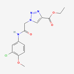 molecular formula C14H15ClN4O4 B11431089 ethyl 1-{2-[(3-chloro-4-methoxyphenyl)amino]-2-oxoethyl}-1H-1,2,3-triazole-4-carboxylate 