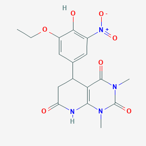 5-(3-ethoxy-4-hydroxy-5-nitrophenyl)-1,3-dimethyl-5,8-dihydropyrido[2,3-d]pyrimidine-2,4,7(1H,3H,6H)-trione