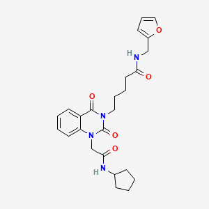 5-[1-[2-(cyclopentylamino)-2-oxoethyl]-2,4-dioxo-1,4-dihydroquinazolin-3(2H)-yl]-N-(2-furylmethyl)pentanamide