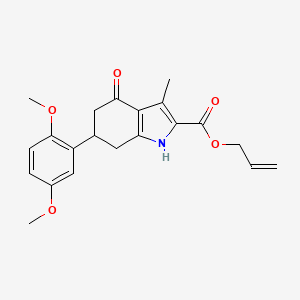 molecular formula C21H23NO5 B11431120 prop-2-en-1-yl 6-(2,5-dimethoxyphenyl)-3-methyl-4-oxo-4,5,6,7-tetrahydro-1H-indole-2-carboxylate 