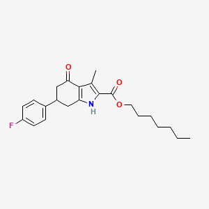 heptyl 6-(4-fluorophenyl)-3-methyl-4-oxo-4,5,6,7-tetrahydro-1H-indole-2-carboxylate