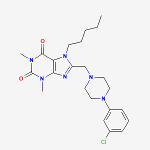 8-{[4-(3-chlorophenyl)piperazin-1-yl]methyl}-1,3-dimethyl-7-pentyl-3,7-dihydro-1H-purine-2,6-dione