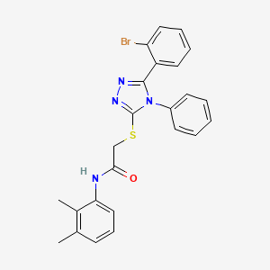 molecular formula C24H21BrN4OS B11431152 2-{[5-(2-bromophenyl)-4-phenyl-4H-1,2,4-triazol-3-yl]sulfanyl}-N-(2,3-dimethylphenyl)acetamide 