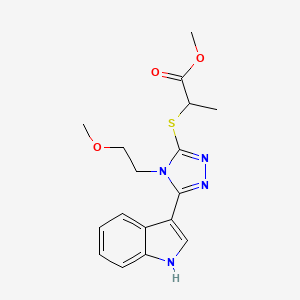 methyl 2-{[5-(1H-indol-3-yl)-4-(2-methoxyethyl)-4H-1,2,4-triazol-3-yl]sulfanyl}propanoate