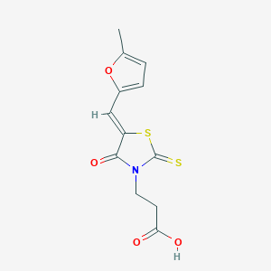 3-[(5Z)-5-[(5-methylfuran-2-yl)methylidene]-4-oxo-2-sulfanylidene-1,3-thiazolidin-3-yl]propanoic acid