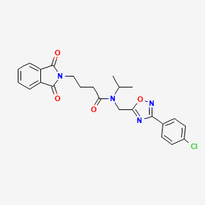 N-[[3-(4-chlorophenyl)-1,2,4-oxadiazol-5-yl]methyl]-4-(1,3-dioxoisoindol-2-yl)-N-propan-2-ylbutanamide