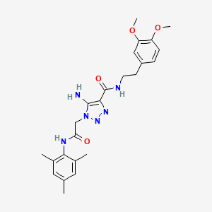 molecular formula C24H30N6O4 B11431211 5-amino-N-[2-(3,4-dimethoxyphenyl)ethyl]-1-{2-oxo-2-[(2,4,6-trimethylphenyl)amino]ethyl}-1H-1,2,3-triazole-4-carboxamide 