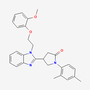 1-(2,4-dimethylphenyl)-4-{1-[2-(2-methoxyphenoxy)ethyl]-1H-benzimidazol-2-yl}pyrrolidin-2-one