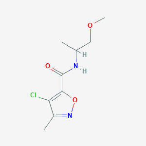 molecular formula C9H13ClN2O3 B11431236 4-chloro-N-(1-methoxypropan-2-yl)-3-methyl-1,2-oxazole-5-carboxamide 