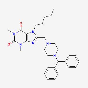 8-[(4-Benzhydrylpiperazin-1-yl)methyl]-1,3-dimethyl-7-pentylpurine-2,6-dione