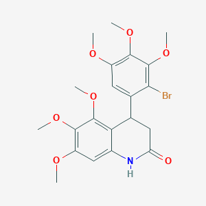 molecular formula C21H24BrNO7 B11431267 4-(2-bromo-3,4,5-trimethoxyphenyl)-5,6,7-trimethoxy-3,4-dihydroquinolin-2(1H)-one 